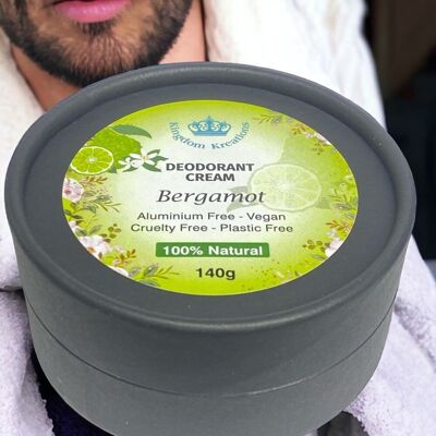 Deodorante fatto a mano naturale al 100% con olio essenziale di bergamotto