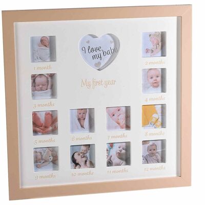 "My first year" wooden children's photo frames to hang 14zero3