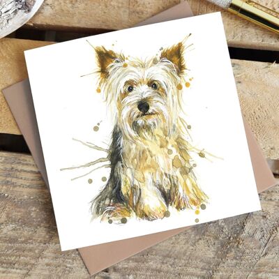 Splatter-Yorkshire-Terrier-Grußkarte