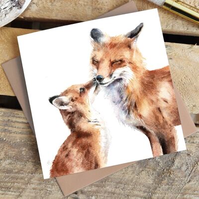 Carte de vœux Fox Kiss