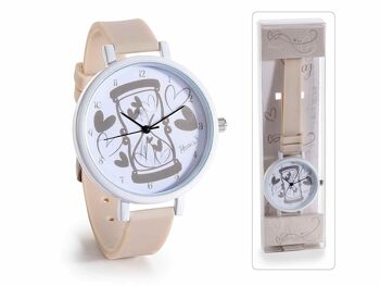 Montres à quartz design ''Time Life'' avec bracelet en silicone dans une boîte cadeau 14zero3