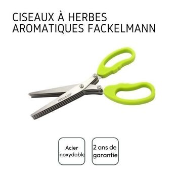 Ciseaux pour herbes aromatiques avec brosse de nettoyage pour lames inox Fackelmann 5