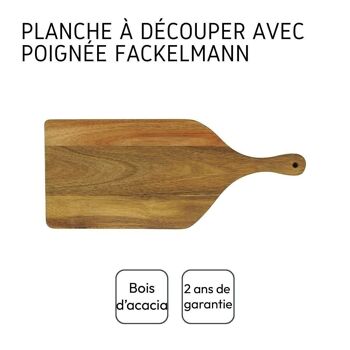 Planche à découper rectangulaire en bois d'acacia 45 x 19 cm Fackelmann Boissellerie 3