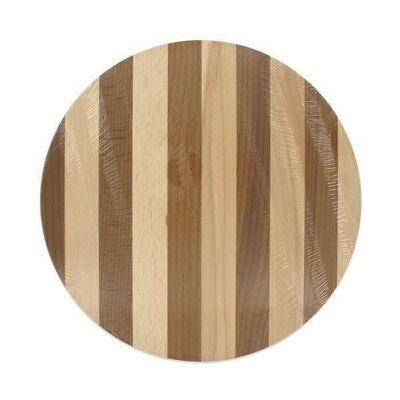 Tabla de cortar redonda de haya bicolor, diámetro 25 cm Fackelmann Wood Edition