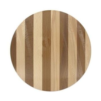 Planche à découper ronde bicolore hêtre, diamètre 25 cm Fackelmann Wood Edition 1