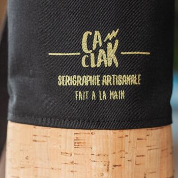 Sac à vin fait main en coton et liège COPAIN noir 4