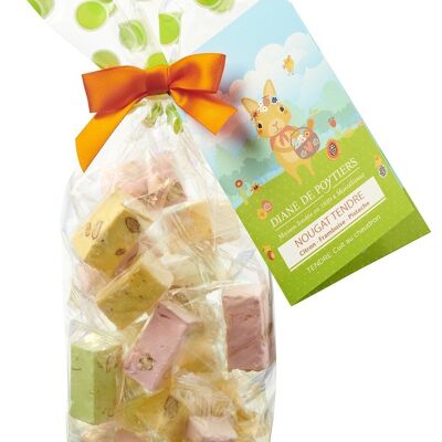 Turrón aromatizado (frambuesa limón pistacho) bolsa Pascua COLORANTE 150 g