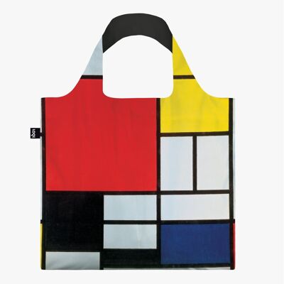 Composition PIET MONDRIAN avec sac recyclé rouge, jaune, bleu et noir