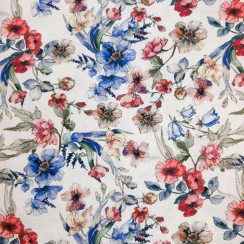 Grenouille Chemise à manches longues pour femme bleue et rouge à fleurs sauvages 8