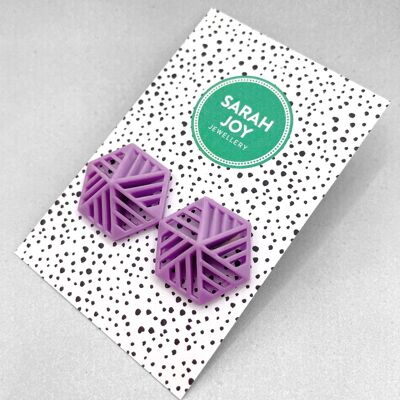 Aretes con rayas hexagonales