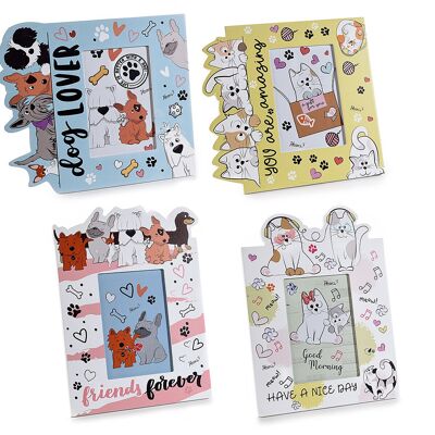 Portafotos de madera con estampado animal ''Happy Pets'' firmado 14zero3