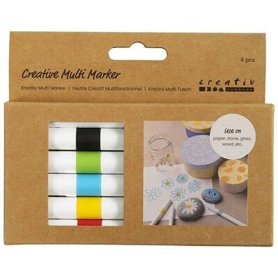 Multi-surface acrylic markers - Multicolored - 4 mm - 6 pcs