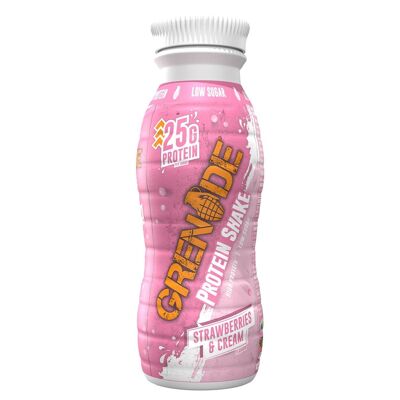 Grenade Protein Shake - Paquet de 8 (330 ml) - Fraises et crème BBE 27-4-24