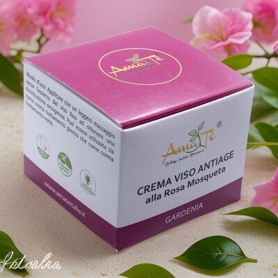 Crema facial antiedad con Rosa Mosqueta y Ácido Hialurónico - Gardenia