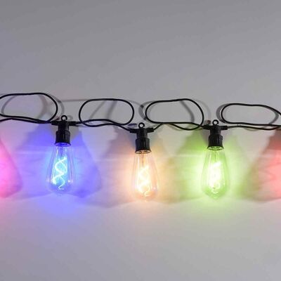 Fili di luci led colorate effetto neon da 5 Mt con 10 lampadine colorate in 5 colori per giardino/esterno
