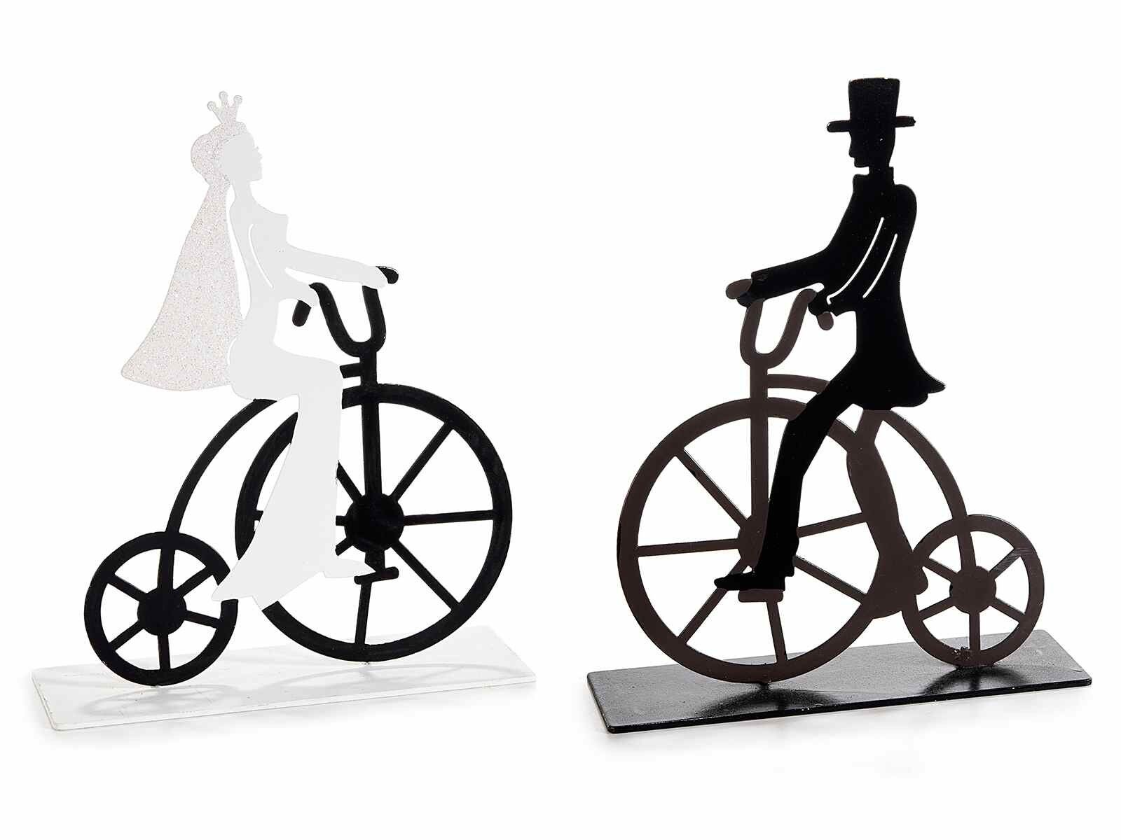 Black and white metal bicycle decoration for the bride and groom