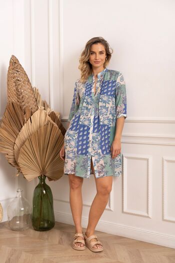 Robe chemise Palma imprimée en viscose soie - CK08216 11