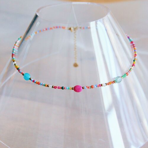 Faceted necklace mix color