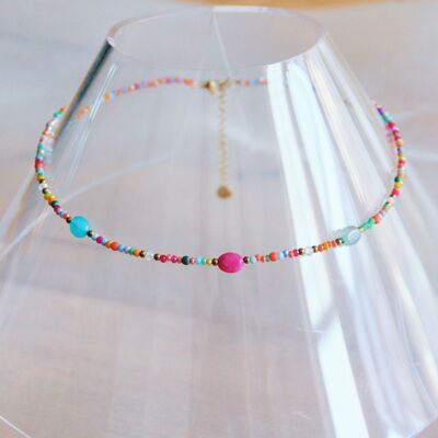 Faceted necklace mix color