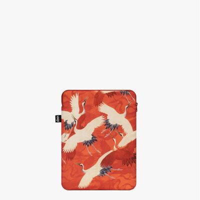 ANONYMOUS Woman's Haori with White and Red Cranes Recycled Laptop Cover 26 x 36 cm