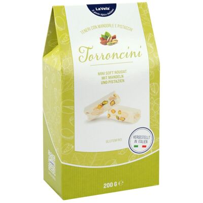 La Vela Torroncini aux amandes et pistaches, moelleux, 200g, coffret cadeau, nougat blanc