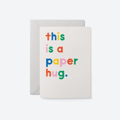 Este es un abrazo de papel - Tarjeta de felicitación de amistad