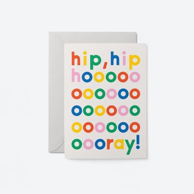 Hip, Hip, Hourra ! - Carte de voeux d'anniversaire