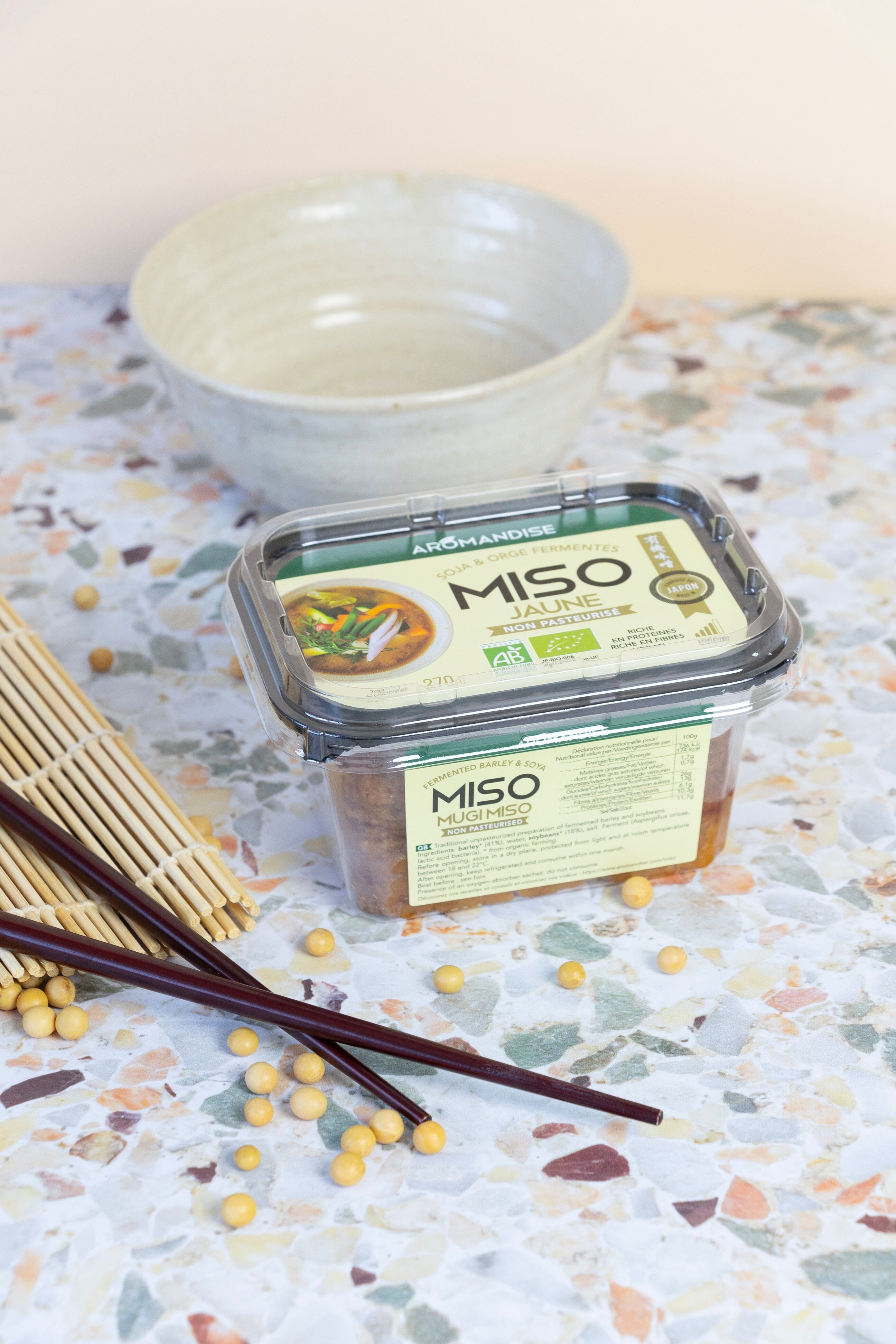 Organic unpasteurized yellow miso - 270g - Aromandise