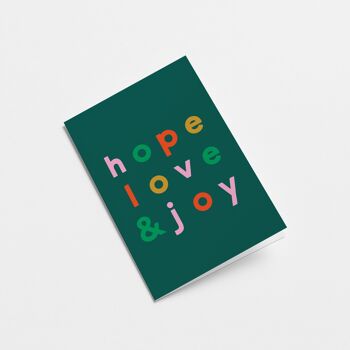 Espoir, amour et joie - Carte de vœux de Noël 2