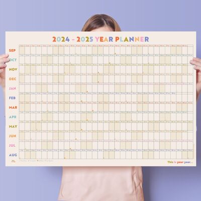2024-2025 Academic Year Wall Planner | Landscape | Your Year in Pastels