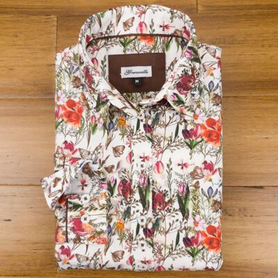 Grenouille Damen-Langarmshirt mit Wiesenblumen-Print