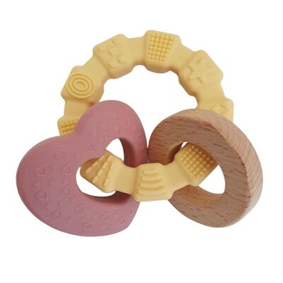 Massaggiagengive giocattolo cuore rosa antico