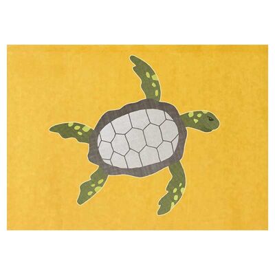 Postkarte Schildkröte Gelb