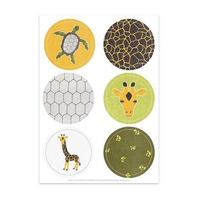 Sticker sheet Giraffe & Turtle