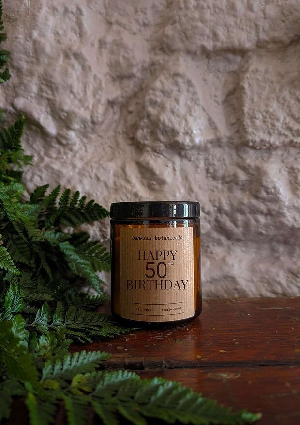 Happy 50th Birthday Soy Wax Candle
