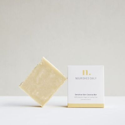 Barre nettoyante pour peaux sensibles (135g) - Nettoyant solide - Savon naturel - Barre de savon