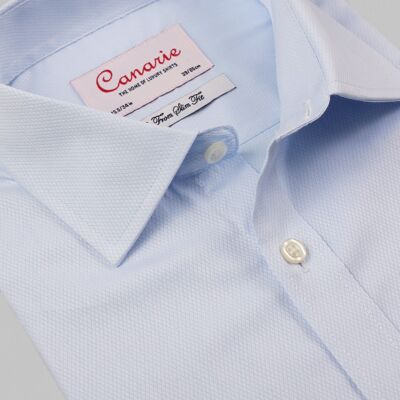Formales Hemd für Herren in Micro Diamond Blue, leicht zu bügeln