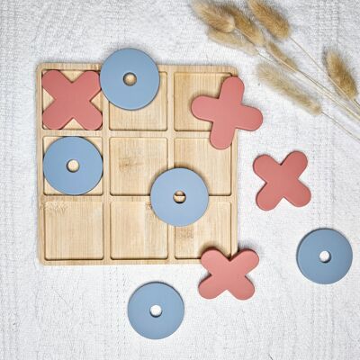 Silicone Puzzle Tic Tac Toe - Blue / Pink