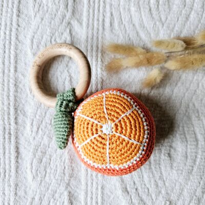 Handmade crocheted rattle Orange - Orange