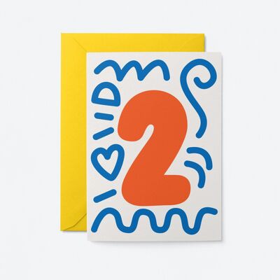 2e anniversaire - Carte de voeux