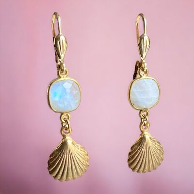 Fine gold “COLETTE” earrings in Moonstone