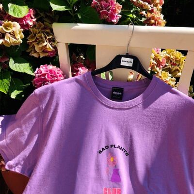 T-Shirt "Sad Plants Club"__M / Lavanda