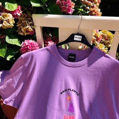 T-Shirt "Sad Plants Club"__L / Lavanda