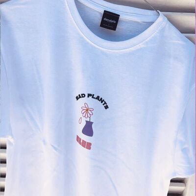 T-Shirt "Sad Plants Club"__XL / Bianco