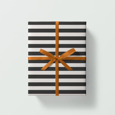 Foglio da regalo a strisce nere | Carta da regalo | Carta artigianale