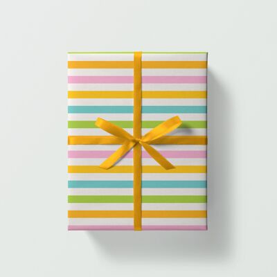 Feuille d’emballage cadeau Spring Stripes | Papier d'emballage | Papier artisanal