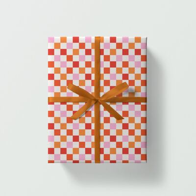 Emballage cadeau à carreaux | Papier d'emballage | Papier artisanal