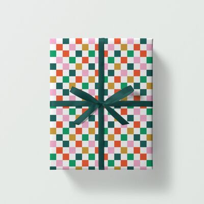 Confezione regalo a quadretti | Carta da regalo | Carta artigianale