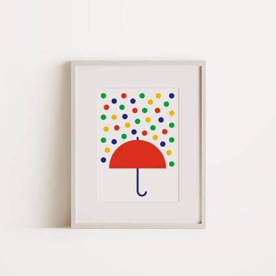 Pioggia arcobaleno - Stampa artistica della decorazione della parete