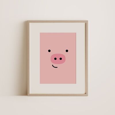 Glückliches Schwein – Wanddekoration Kunstdruck